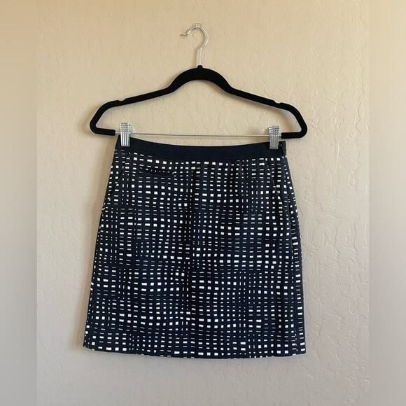 Theory Black & White Grid Print Mini Skirt - Picture 1 of 4